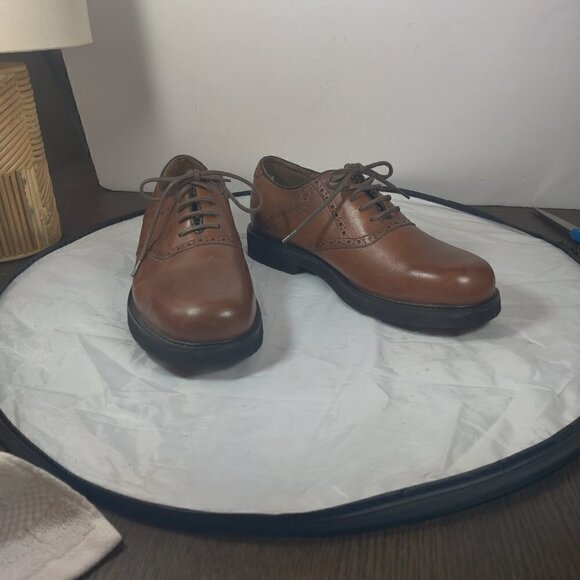 Mens Classic Leather Lace Up Oxfords with Stain Defender Uppers Sz 10 M NWOT main image 4
